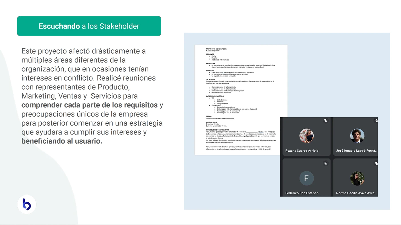 Muestra un documento de planeación de sesiones y una captura de pantalla de una videollamada grupal con cuatro participantes.